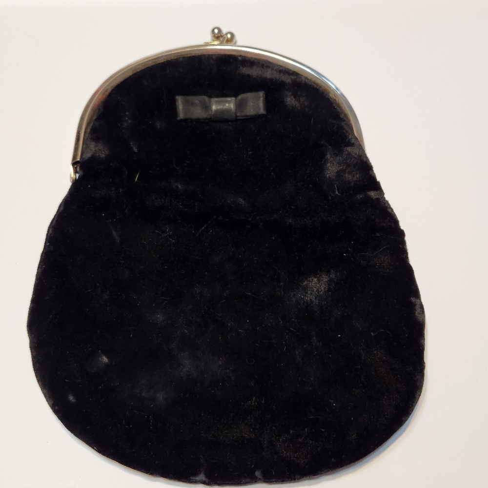 Vintage velvet evening bag fold over clutch
